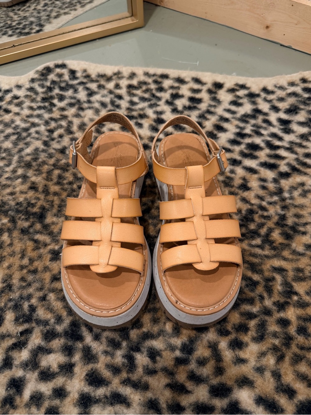 Target Tan Strappy Platform Sandals